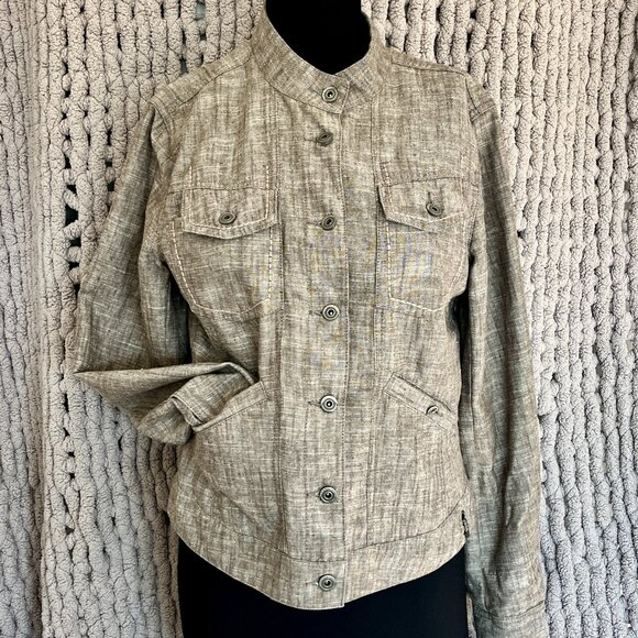 Mexx Light Brown Linen Blend Utility Jacket – Size 12 - Picture 1 of 14